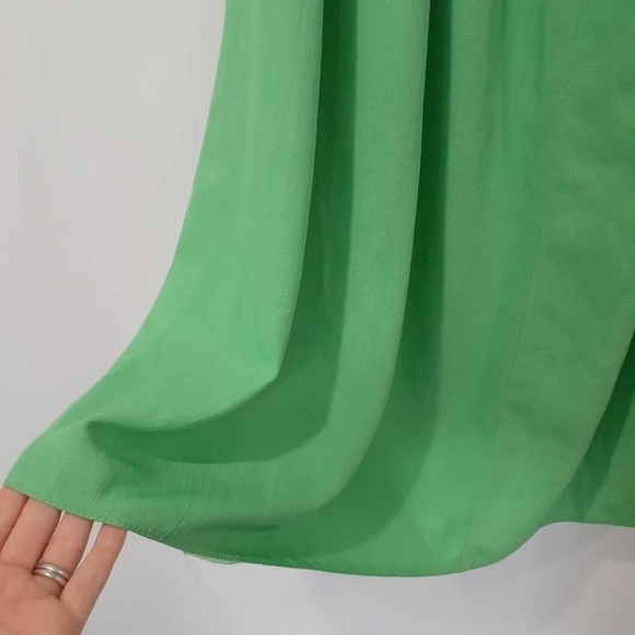 Retro 80's/90's Kiwi Green Pleated Midi Skirt - Picture 4 of 8